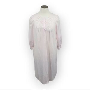 Sears Vintage Light House Dress or Robe Light Pink Floral Embroidered Lace